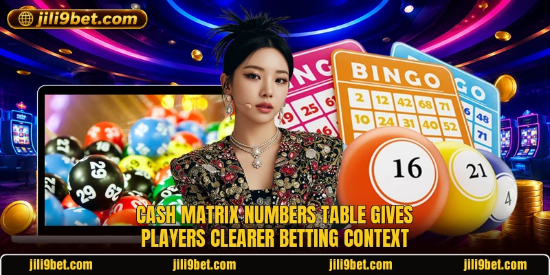 Cash Matrix Numbers table gives players clearer betting context