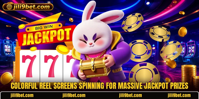Colorful reel screens spinning for massive jackpot prizes Colorful reel screens spinning for massive jackpot prizes