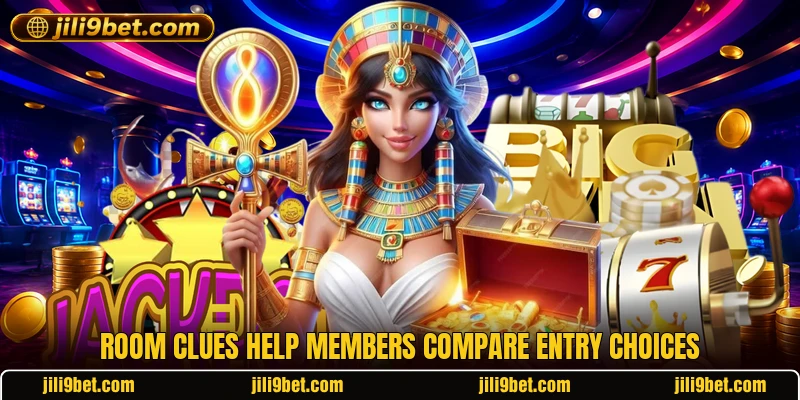 Room clues help members compare entry choices Room clues help members compare entry choices
