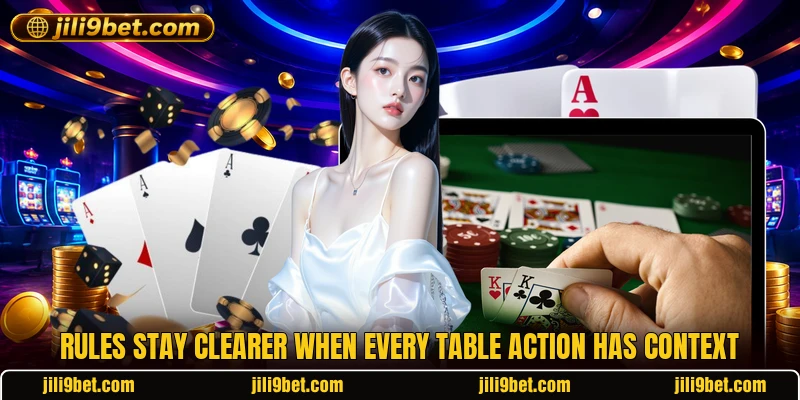 Rules stay clearer when every table action has context