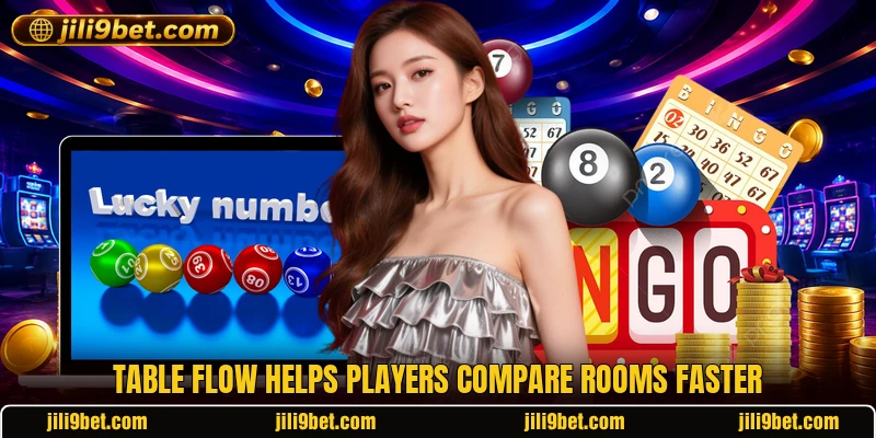 Table flow helps players compare rooms faster Table flow helps players compare rooms faster